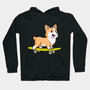 Dog as Skater with Skateboard Hoodie